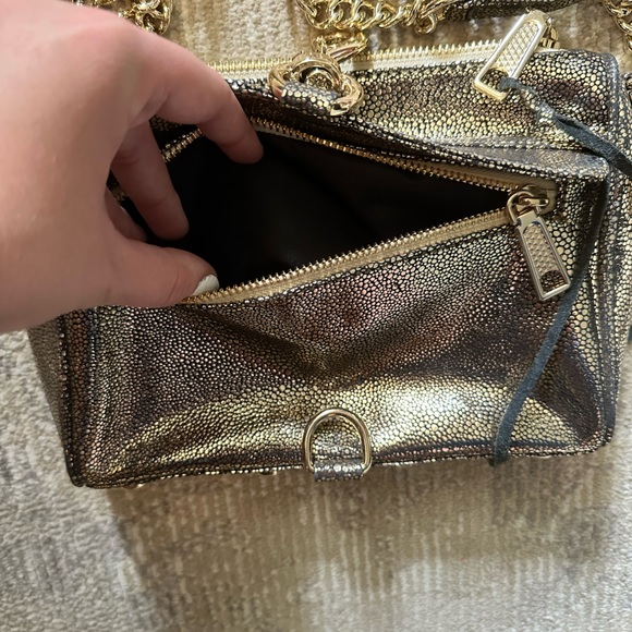 REBECCA MINKOFF Gold Handbag - Mini Mac Crossbody - Designer Purse - Picture 4 of 7